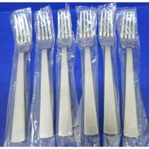 6 WMF Cromargan ROYAL FROSTED Wide Handle 18/10 Stainless Flatware DINNER FORKS